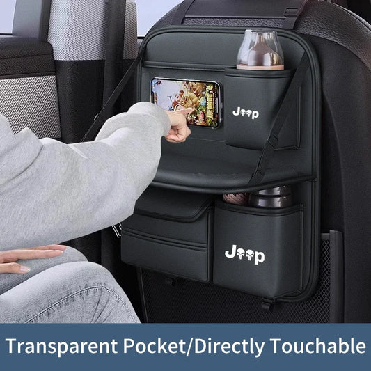 Para jeep rengade compass patriont grand cherokee assento de carro volta armazenamento pequena mesa placa saco armazenamento do carro caixa tecido