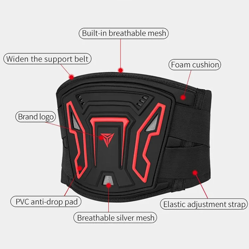 Protetor de cintura para motocicleta, cinta anti-queda, confortável, respirável, off-road, cinto de suporte renal, equipamento de proteção para motocicleta