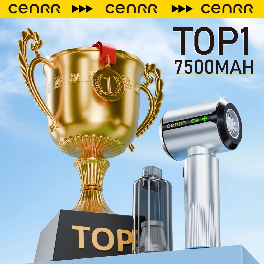 Cenrr novo aspirador de pó para carro, 7500mah, casa, forte sucção, poderoso portátil, presente, lâmpada de exibição de poeira, pistola de ar