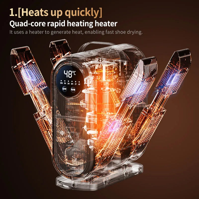 Secador de sapato dobrável elétrico sapato e bota secador controle de temporização aquecedor de sapato doméstico aquecedor portátil para meias botas