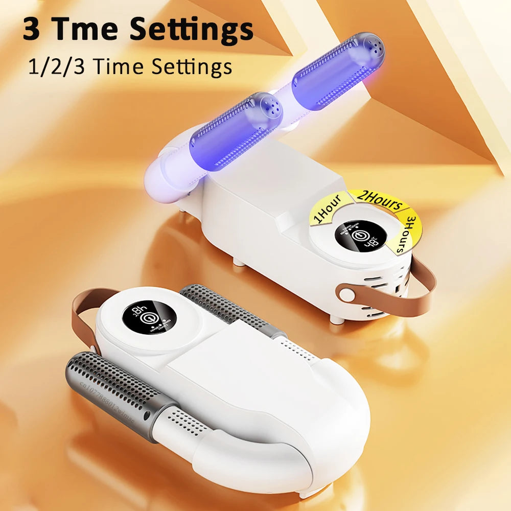 Secador de sapatos dobrável uv, secador de sapatos com temporizador inteligente, desodorização doméstica, esterilização, máquina seca de sapatos, aquecedor