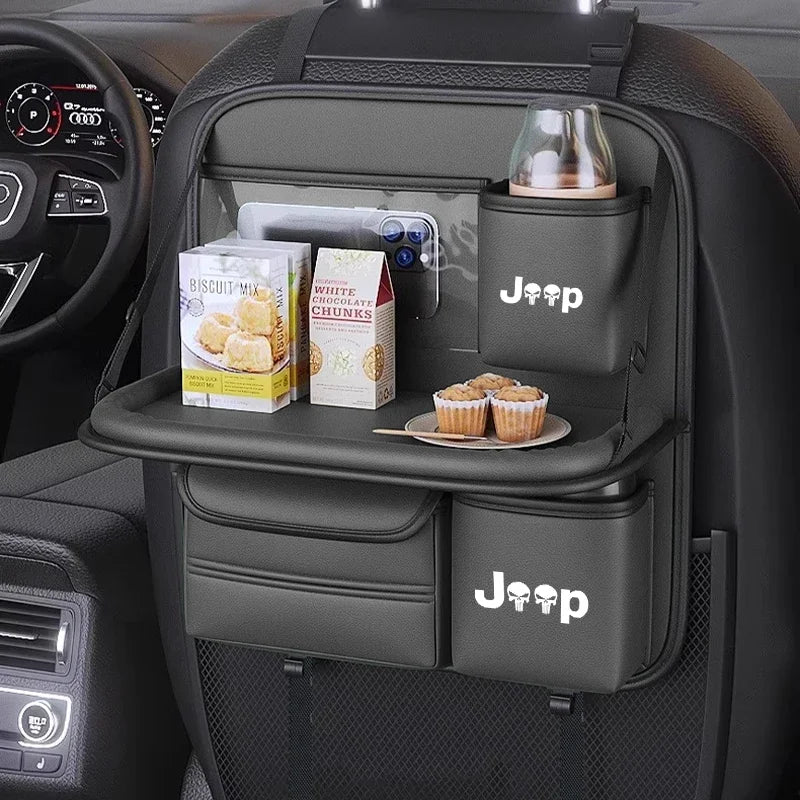 Para jeep rengade compass patriont grand cherokee assento de carro volta armazenamento pequena mesa placa saco armazenamento do carro caixa tecido
