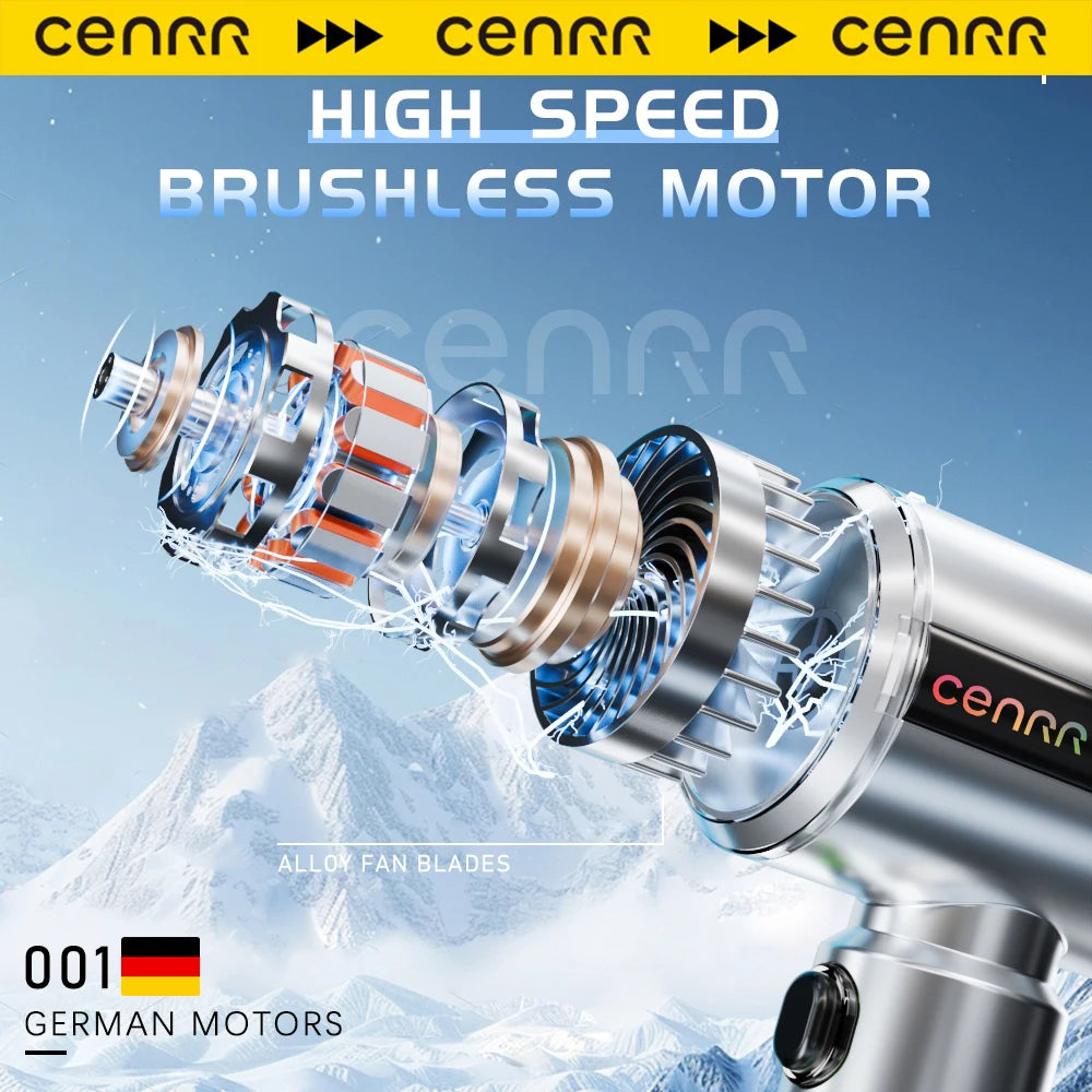 Cenrr novo aspirador de pó para carro, 7500mah, casa, forte sucção, poderoso portátil, presente, lâmpada de exibição de poeira, pistola de ar