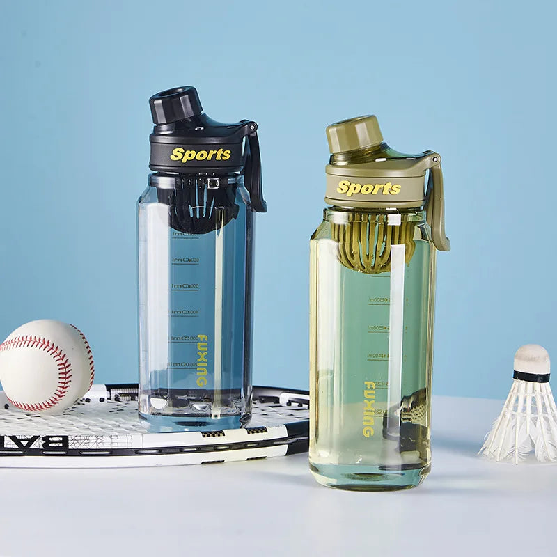Portable 750ml Sports Water Bottle with Lifting Handle Scale Mark Leakproof Outdoor Travel Drinkware Sports Water Bottle