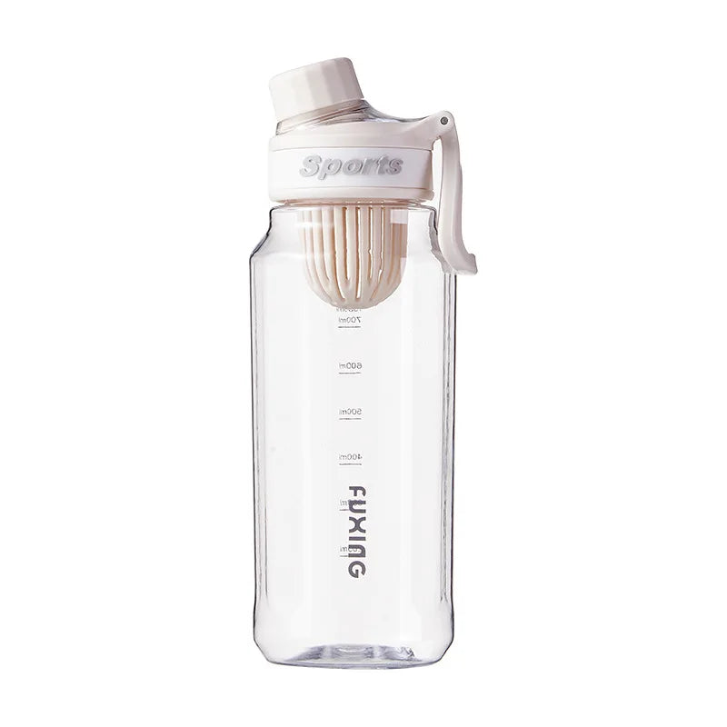 Portable 750ml Sports Water Bottle with Lifting Handle Scale Mark Leakproof Outdoor Travel Drinkware Sports Water Bottle
