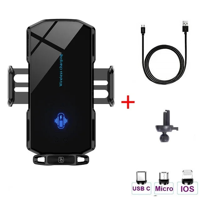 Vikefon carro carregador sem fio magnético braçadeira automática carregador rápido suporte do telefone do carro para iphone14 13 12samsung s20 s10 universal