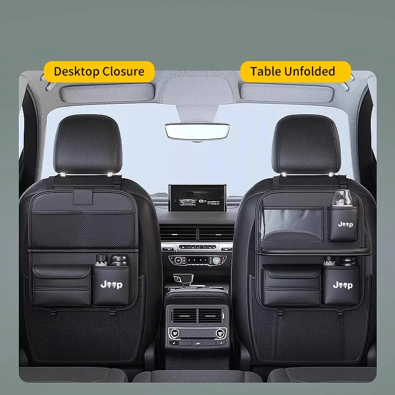 Para jeep rengade compass patriont grand cherokee assento de carro volta armazenamento pequena mesa placa saco armazenamento do carro caixa tecido