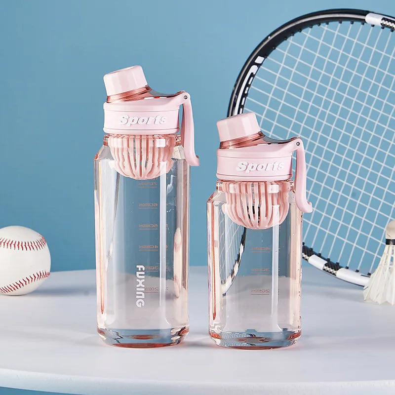 Portable 750ml Sports Water Bottle with Lifting Handle Scale Mark Leakproof Outdoor Travel Drinkware Sports Water Bottle