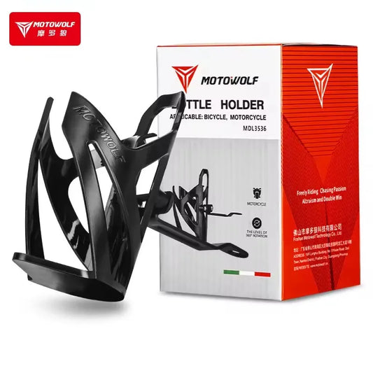 Motowolf motocicleta equitação ao ar livre espelho guiador garrafa de água suporte copo universal ajustável suporte copo beber
