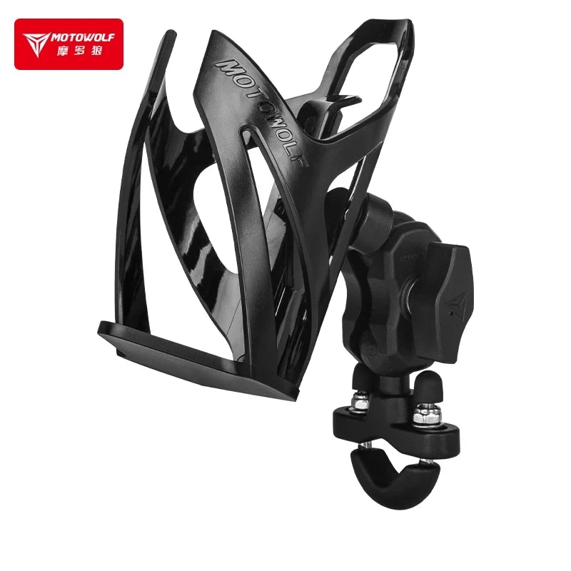 Motowolf motocicleta equitação ao ar livre espelho guiador garrafa de água suporte copo universal ajustável suporte copo beber