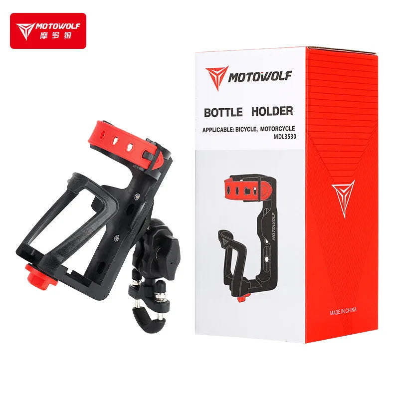 Motowolf motocicleta ajustável bebida inferior suporte de copo equitação universal rack armazenamento ao ar livre bicicleta copo água holde