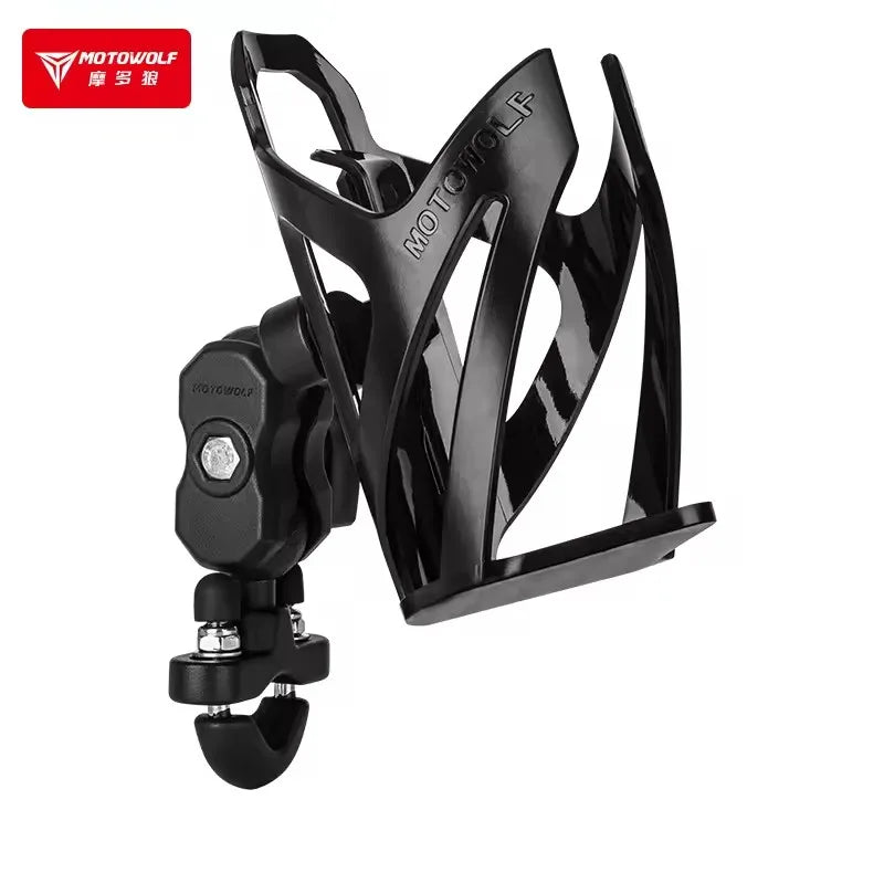 Motowolf motocicleta equitação ao ar livre espelho guiador garrafa de água suporte copo universal ajustável suporte copo beber