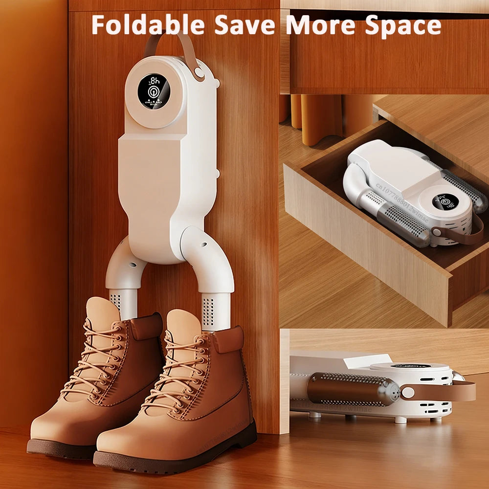 Secador de sapatos dobrável uv, secador de sapatos com temporizador inteligente, desodorização doméstica, esterilização, máquina seca de sapatos, aquecedor