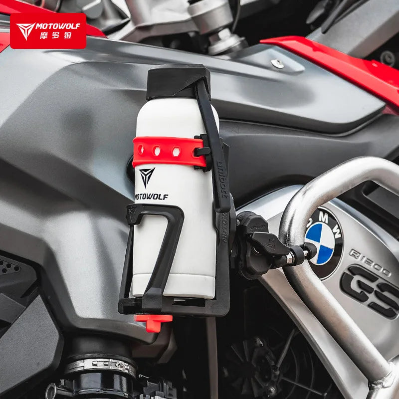 Motowolf motocicleta ajustável bebida inferior suporte de copo equitação universal rack armazenamento ao ar livre bicicleta copo água holde