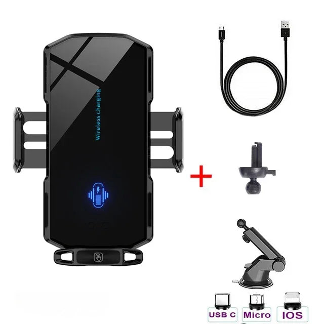 Vikefon carro carregador sem fio magnético braçadeira automática carregador rápido suporte do telefone do carro para iphone14 13 12samsung s20 s10 universal